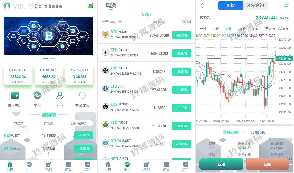 【精品源码】独家二开多语言交易所源码/含vue源码/申购/币币交易/合约交易/期权交易/锁仓挖矿/内附搭建教程【代码开源】