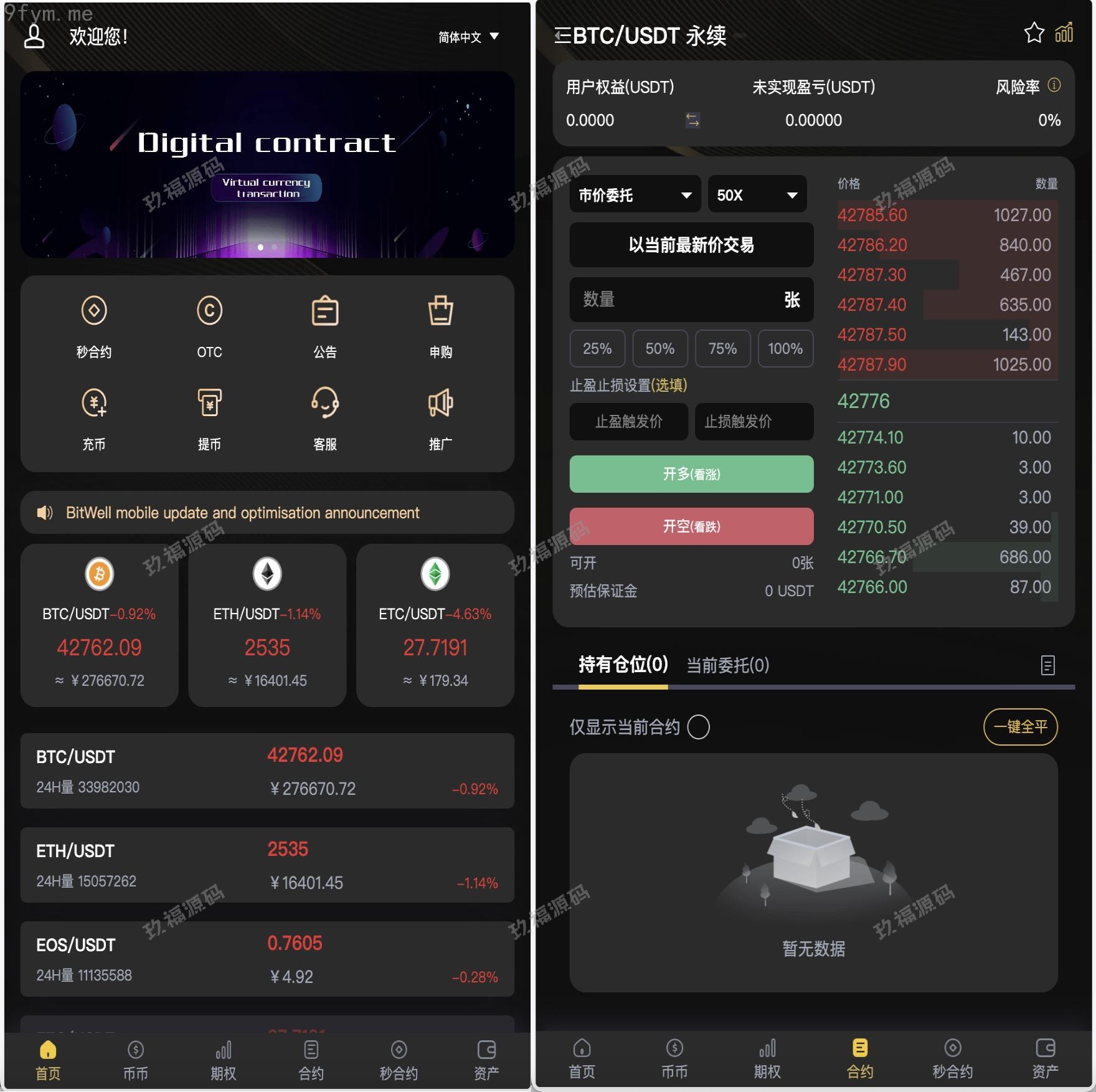 【精品源码】BieWell多语言交易所/15国语言交易所/OTC/永续合约/期权交易/币币交易/秒合约交易/申购/矿机/风控/代理渠道商【代码开源】