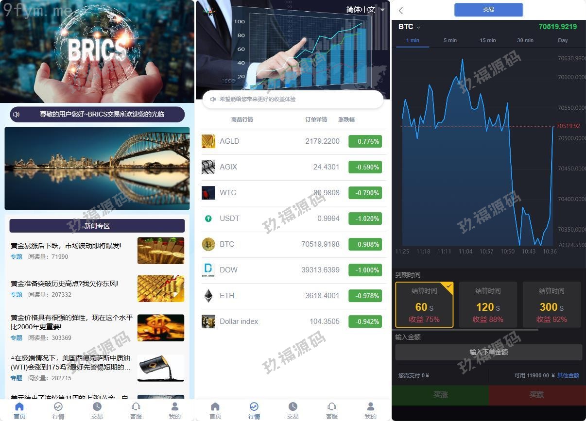 【精品源码】全新UI多语言微盘秒合约优化修复版/虚拟货币交易/余利宝理财【代码开源】