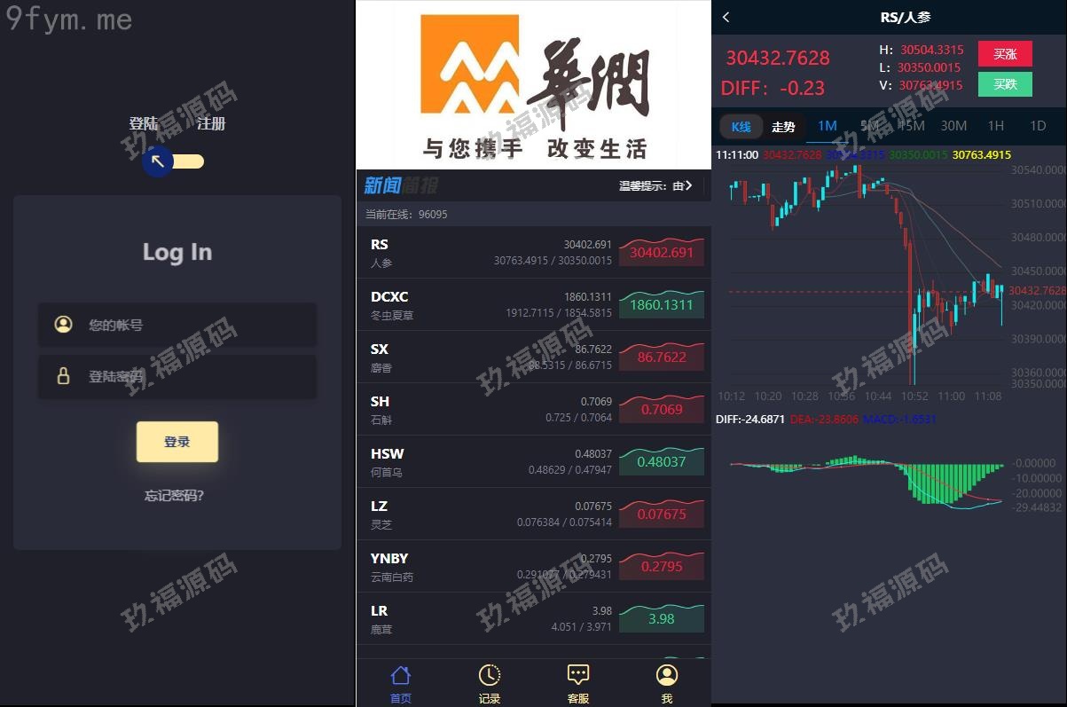 【精品源码】新版ui药材微盘系统/微交易源码/时间盘系统【代码开源】