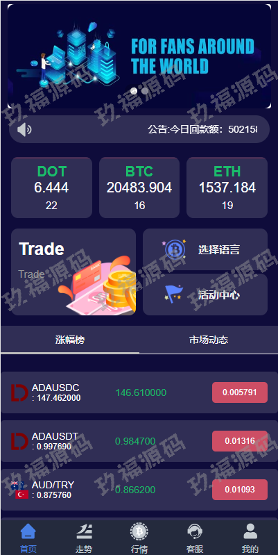 全新ui微盘系统 区块链微交易源码 秒合约虚拟币交易